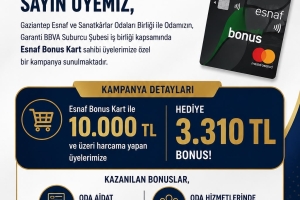 GARANTİ BBVA SUBURCU ŞUBESİ ESNAF KART BONUS KAMPANYASI