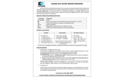 KOSGEB ACİL DESTEK KREDİSİ PROGRAMI