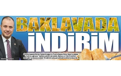 BAKLAVADA İNDİRİM