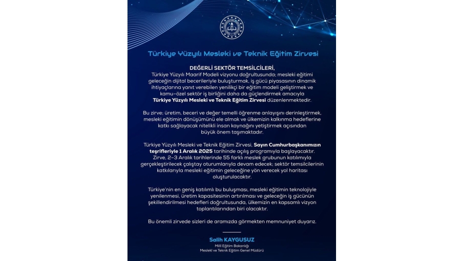 Türkiye Yüzyılı Mesleki ve Teknik Eğitim Zirvesi